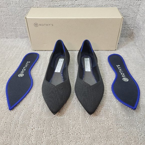 Rothys The Point Solid Black Pointed Toe Slip on Flat Shoe Womens Multiple Sizes - Picture 8 of 11